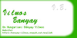 vilmos banyay business card
